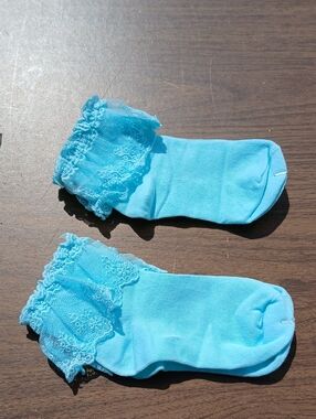 Blue Lace Frilly Anklet Socks NEW
